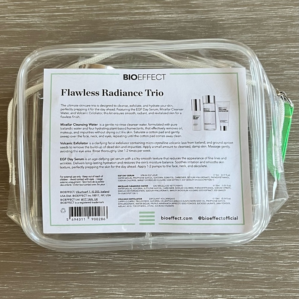 BIOEFFECT Flawless Radiance Trio Serum, Exfoliator, Cleansing Water Travel Size - Picture 6 of 7